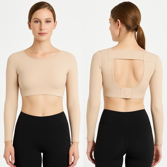 womens beige post-surgical or compression garment bolero/jacket size S - Picture 1 of 4